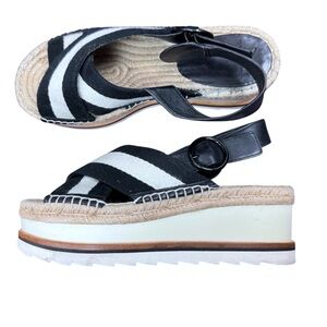Marc Fisher Glenna Striped Platform Wedge Sandals Size 7M